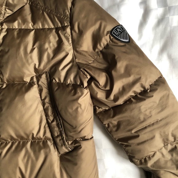 🔹 EA7 golden bronze down puffer parka - Picture 4 of 11
